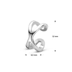 ear cuff 12 mm zilver gerhodineerd