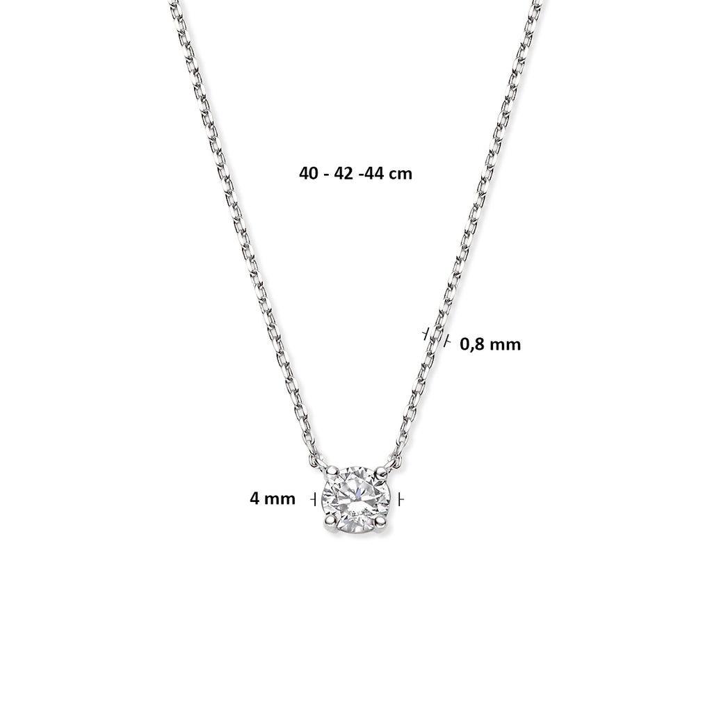 Zirkonia-Halskette 40 - 42 - 44 cm 14K Weißgold