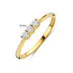 trilogie ring lab grown diamant 0.15ct g vs 14K geelgoud