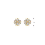oorknoppen zirkonia 7 mm 14K geelgoud