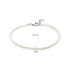 Armband Perlen 16,5 + 2 cm Silber rhodiniert