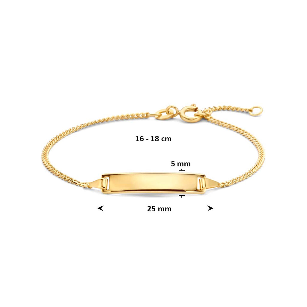 9k Gravurarmband Gourmet Platte 5,0 mm 9K Gelb