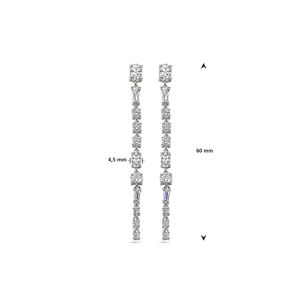 oorhangers zirkonia zilver gerhodineerd