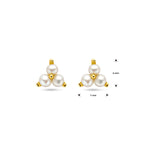 Ohrstecker Perle 1 Mikron Silber vergoldet (gelb)