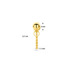 Ohrstecker Halbkugel pro Stück 14K Gelbgold