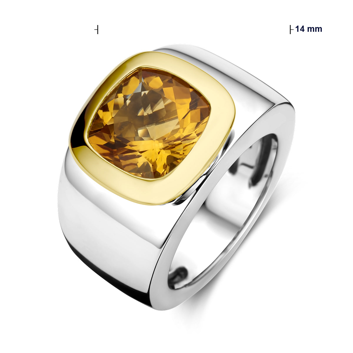 ring citrien 14K goud en zilver
