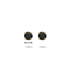 Ohrstecker schwarzer Zirkonia 14K Gelbgold