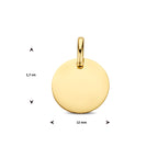 Gravuranhänger rund 14K Gelbgold