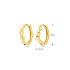 klapoorringen 12,5 mm 1 micron zilver verguld (geel)