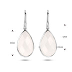 oorhangers wit agaat franse haak zilver gerhodineerd
