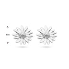 Gänseblümchen-Ohrstecker, Silber rhodiniert
