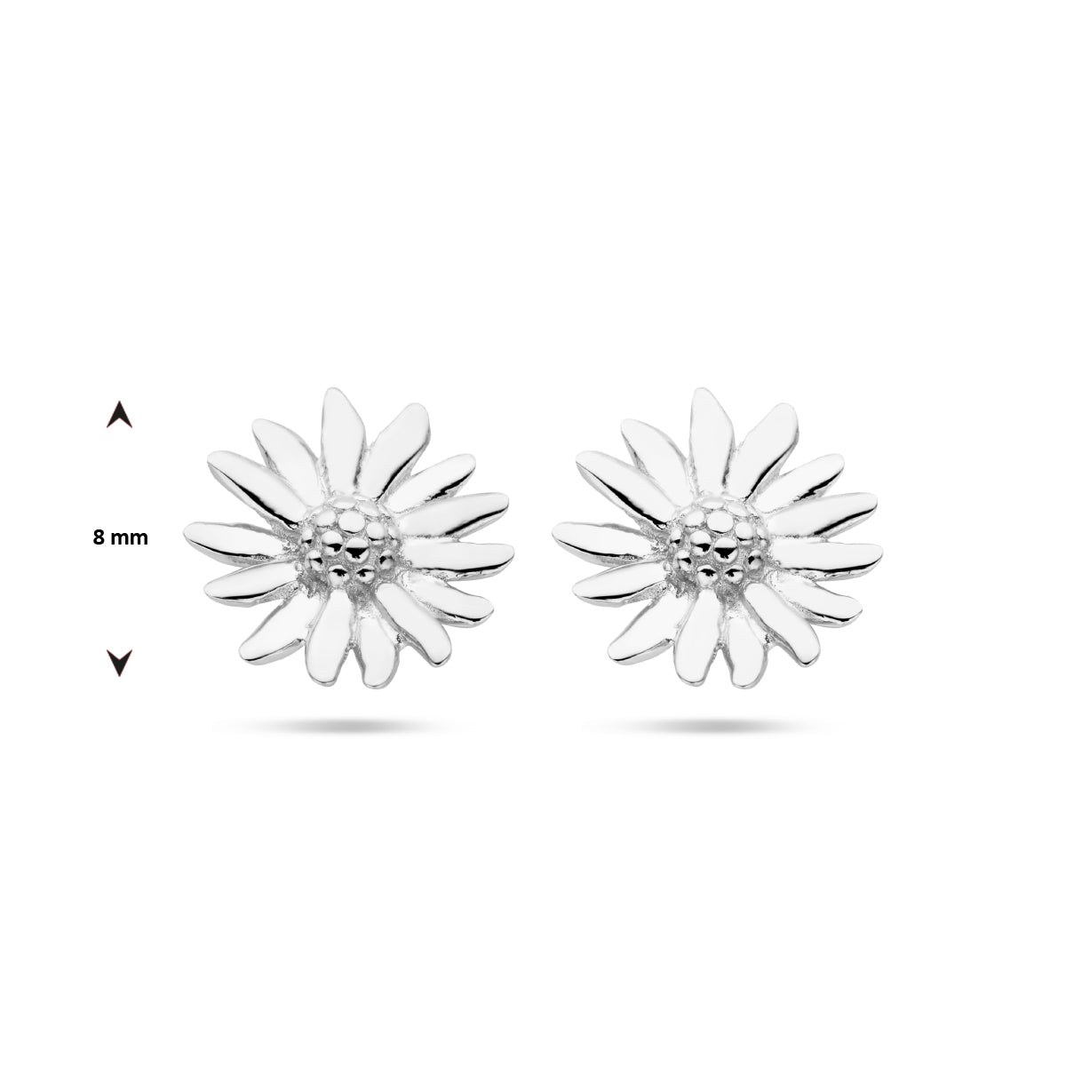Gänseblümchen-Ohrstecker, Silber rhodiniert