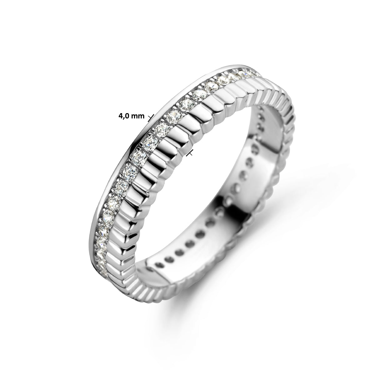 Ring Zirkonia Silber rhodiniert