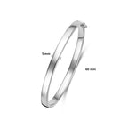 Armreif Scharnier 5 mm Flachrohr silber rhodiniert