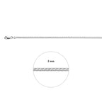 vossestaart 2,0 mm zilver wit