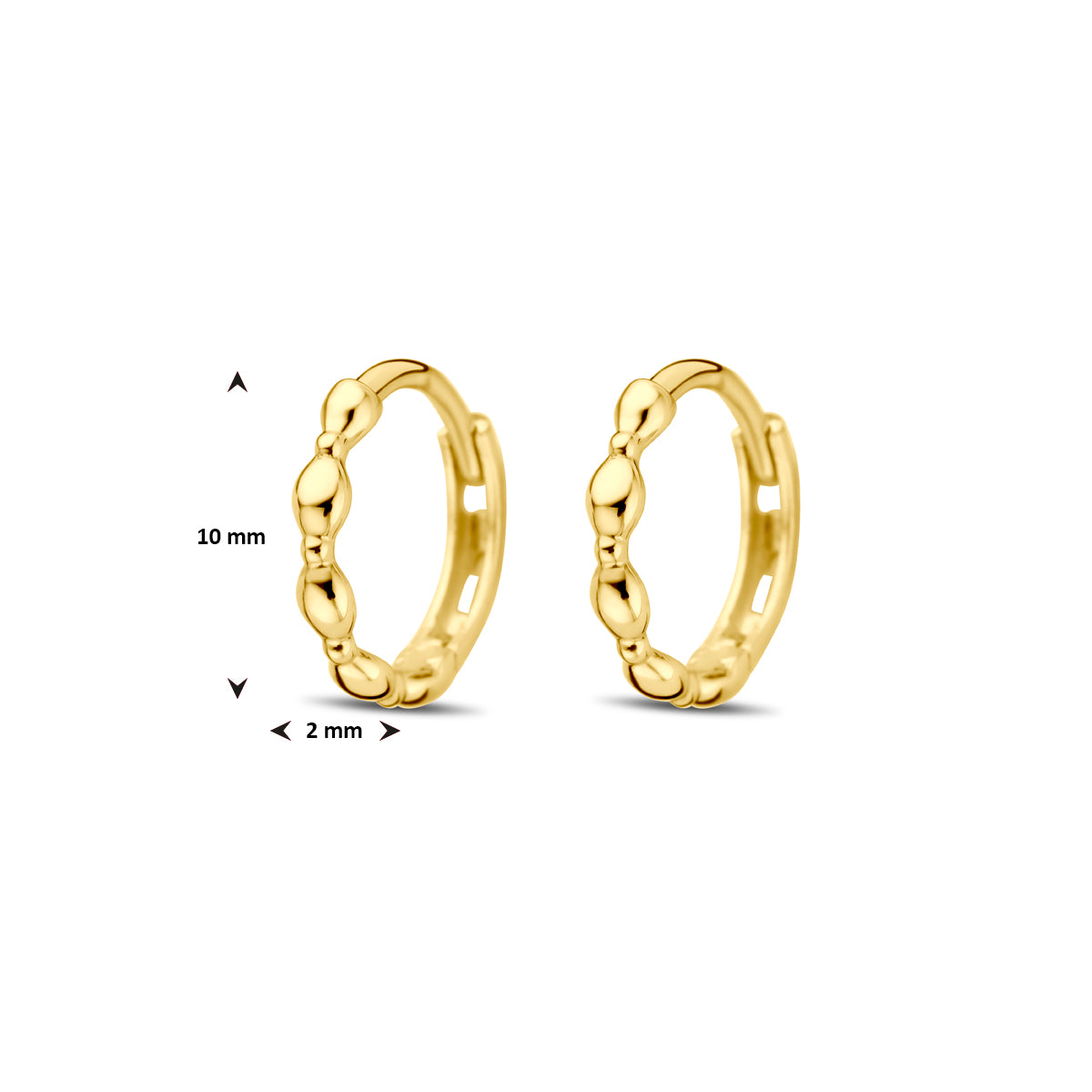 Klappcreolen 10 mm 14K Gelbgold