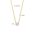 collier lab grown diamant 0.25ct g vs 41 - 43 - 45 cm 14K geelgoud