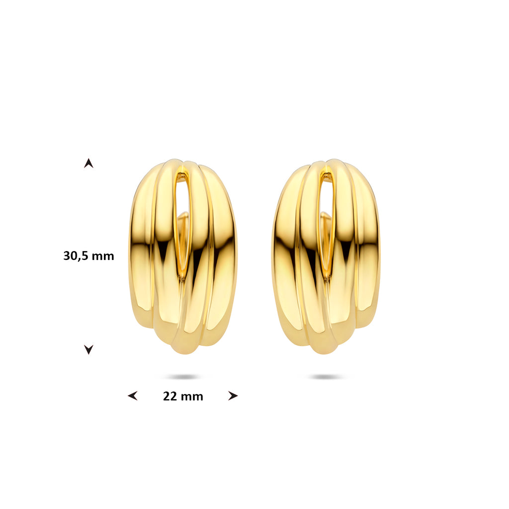 Steckerohrringe 30,5 mm 1 Mikron versilbert (gelb)