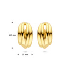 Steckerohrringe 30,5 mm 1 Mikron versilbert (gelb)