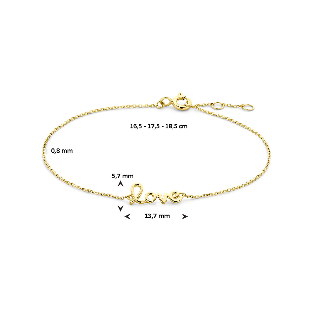armband love 16,5 ��� 17,5 ��� 18,5 cm 14K geelgoud