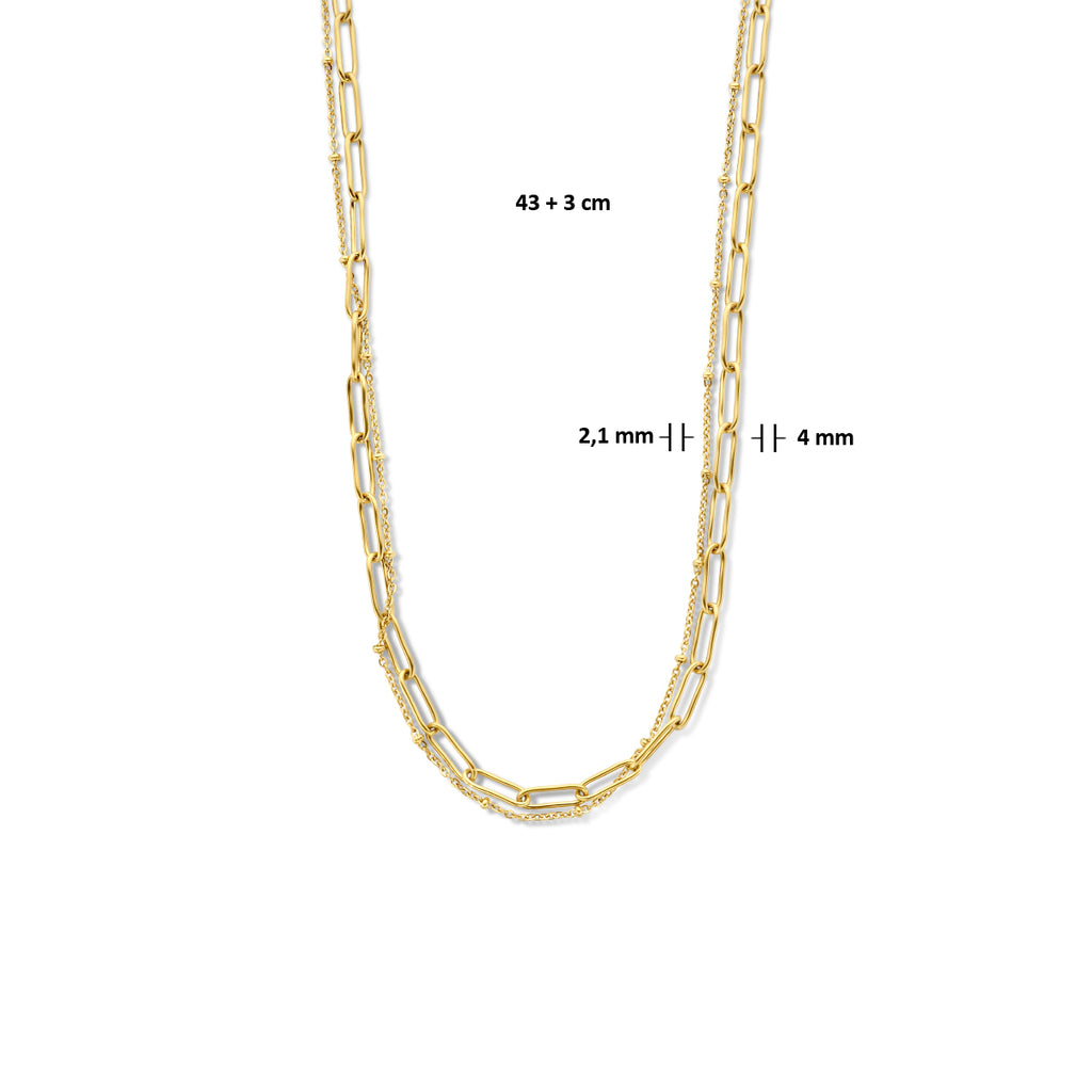 Mehrhalskettenanker und Büroklammer, Rundrohr 4,0 mm, 43 + 3 cm, ionenplattierter Edelstahl