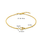 armband rondje en hartje lab grown diamant 0.09ct g vs 17 - 18 - 19 cm 14K geelgoud - rondje,bolletje,ringetje,draad