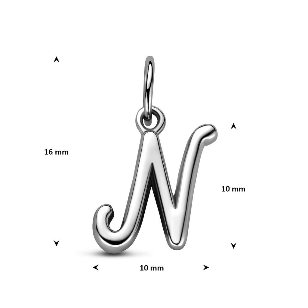 hanger letter zilver gerhodineerd