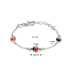 Armband Marienkäfer Emaille 11 + 2 cm Silber rhodiniert