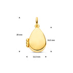 Medaillon Tropfen 14,5 mm 14K Gelbgold