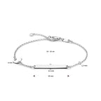 Gravurarmband Kreis und Plättchen 3,5 mm 14 - 16 cm Silber rhodiniert