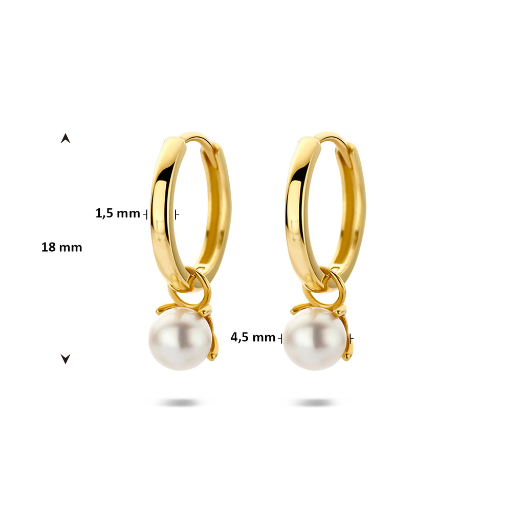 Ohrringe Perlen 18 mm 14K Gelbgold