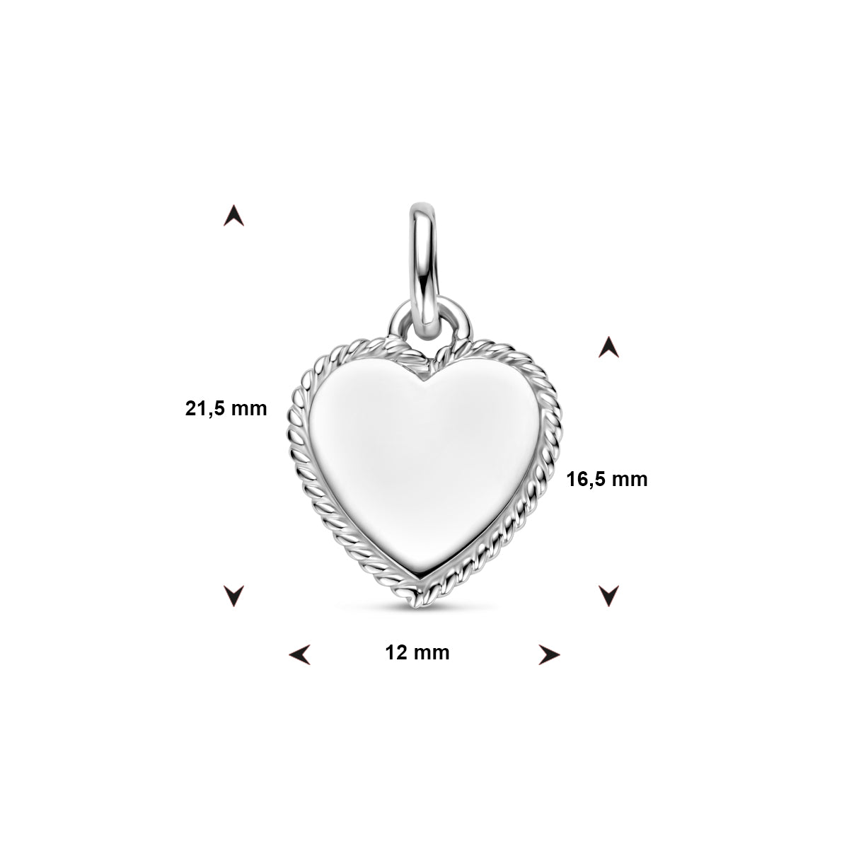graveerhanger hartje zilver gerhodineerd