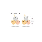 oorknoppen rondjes tricolor 14K tricolor goud