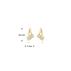 9k oorknoppen zirkonia 8,5 mm 9K geel