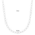 collier anker gediamanteerd 6,4 mm 45 cm zilver gerhodineerd