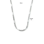 Falkenauge-Halskette mit Zwischenstück 2,3 mm Silber rhodiniert