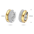 Klappohrringe Zirkonia 17,5 mm 1 Mikron versilbert (Gelb/Rhodium)
