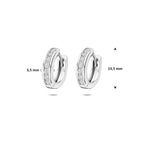 klapoorringen zirkonia 14,5 mm zilver gerhodineerd