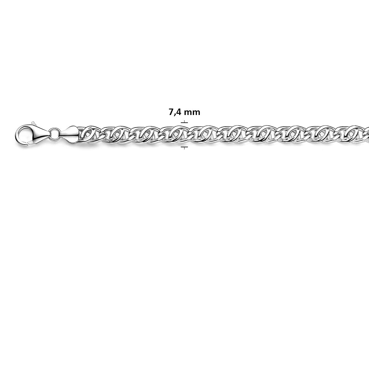 valkenoog 7,4 mm zilver wit