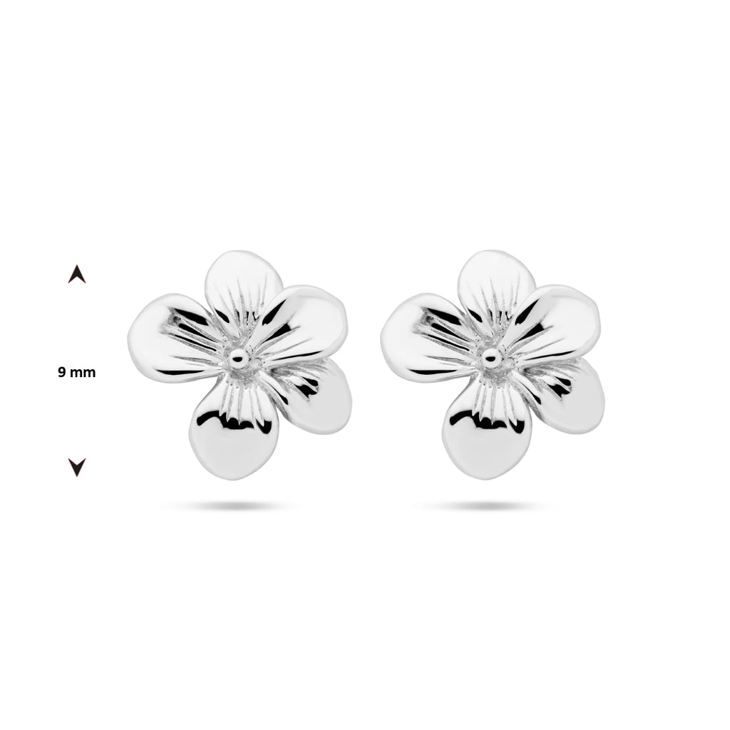 Ohrstecker violett, Silber rhodiniert