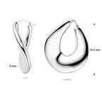 oorringen 37.5 mm zilver gerhodineerd