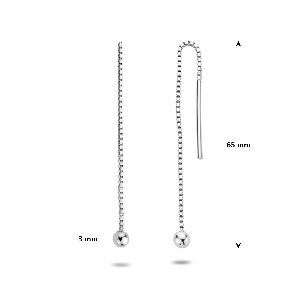 doortrekoorbellen bolletje 65 mm zilver wit