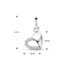 hanger hart zirkonia zilver gerhodineerd