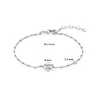 armband koffieboon 16 + 3 cm zilver gerhodineerd