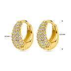 klapoorringen zirkonia 11.5 mm 1 micron zilver verguld (geel)