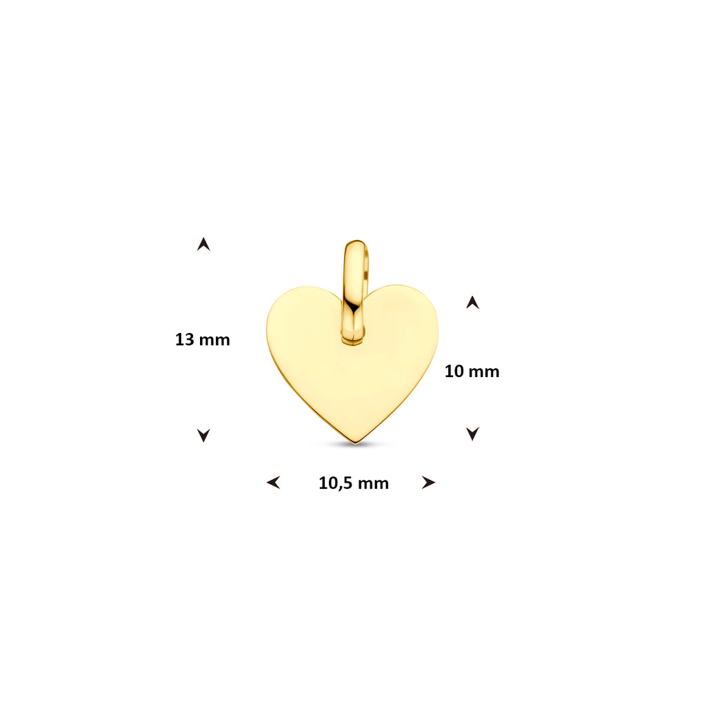 9k Gravur-Anhänger Herz 13 mm 9K Gelb