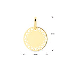 Gravuranhänger 15 mm 14K Gelbgold