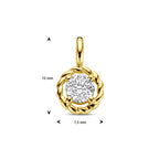 Anhänger Zirkonia 12 mm 14K Gelbgold