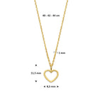 Halskette Herz 40 - 42 - 44 cm 14K Gelbgold