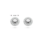 Ohrstecker rund Zirkonia Silber rhodiniert